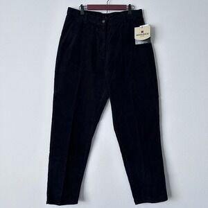Vtg 90s Y2K Woolrich Size 16 Corduroy Black 1964 Pants‎ High Waisted Womens Goth